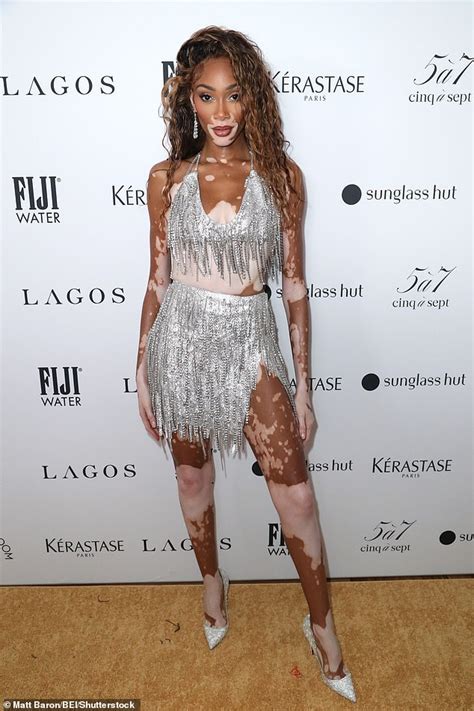 Winnie Harlow Shimmers in a Fringe Minidress With a。